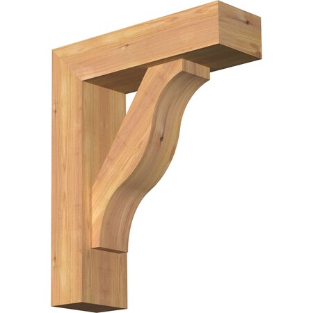 Ekena Millwork Funston Block Smooth Bracket w/ Offset Brace, Western Red Cedar, 5 1/2"W x 18"D x 22"H BKT0604X18X22FST05SWR